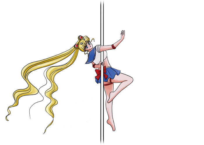 Cosplay Pole Kontest - Sailor Moon pole dancing - Artwork by BlinkyDoodly